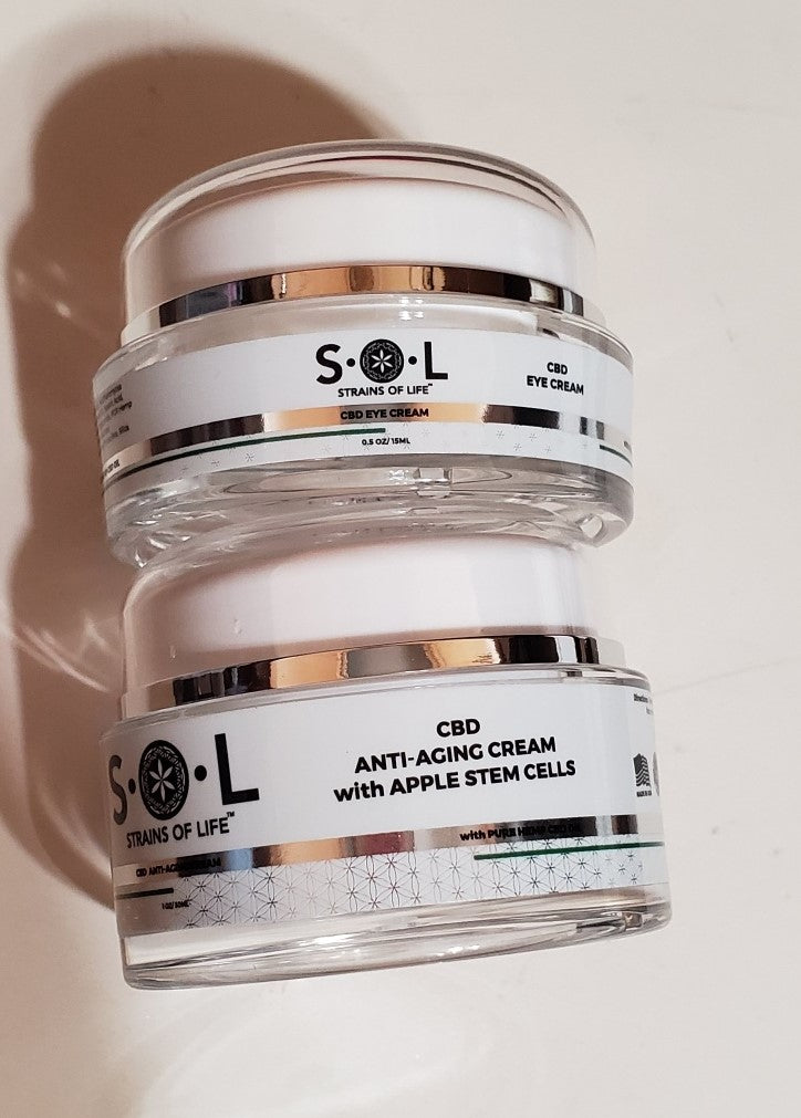 Review, Ingredients, Photos, Skincare Trend, 2019, 2020: SOL, Strains of Life, Best CBD Skincare Brands, CBD Anti-Aging Cream With Apple Stem Cells, CBD Under Eye Cream