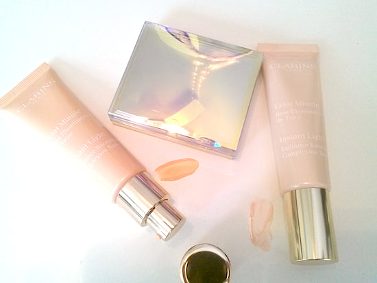 Review, Swatches: Clarins Golden Glow Booster, Complexion Base, Opalescence Face & Blush Powder, Multi-Blush Cream