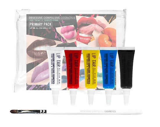 Obsessive Compulsive Cosmetics Primary Pack: Lip Tar All-Star Mini x 5 Set - Mix And Match Swatches To Create Different Shades Now At Sephora!
