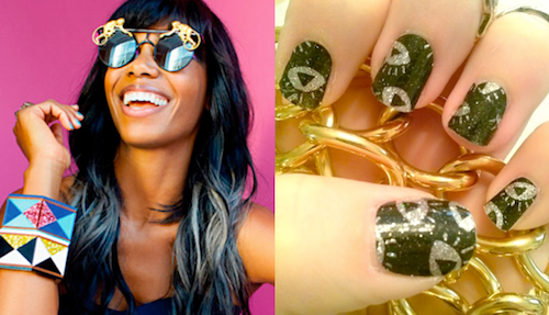 Review, Swatches: Singer Santigold & Smashbox Cosmetics - The Santigolden Age Summer 2014 Collection: Double Ended Liners, Eyeshadow Collage, Lipstick Ring, Nail Stickers