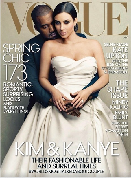 BEAUTY NEWS: Kim Kardashian Kanye West Vogue Cover April 2014: Hairstyle/Makeup Trends