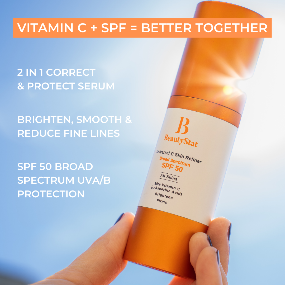 Universal C Skin Refiner Vitamin C Serum + SPF50 Mineral Sunscreen Travel Size