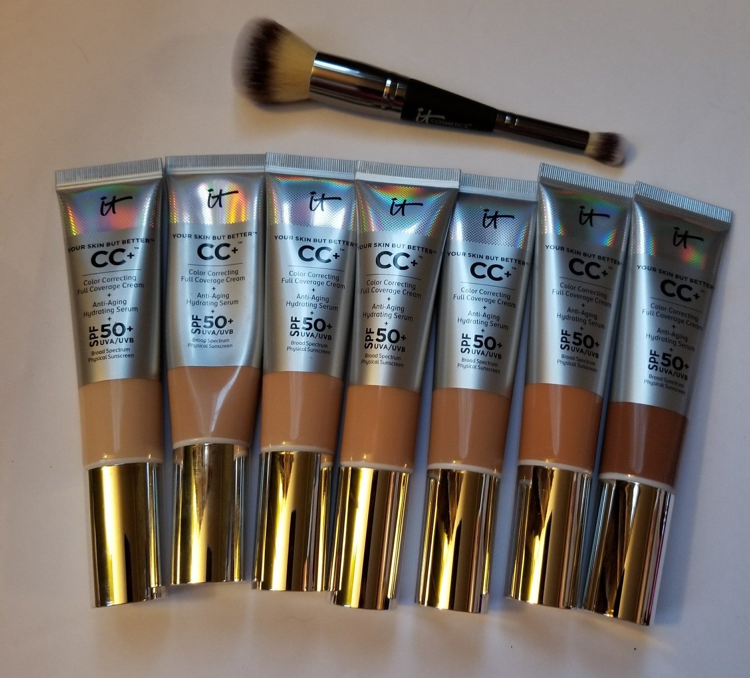 Review, Photos, Swatches, Makeup Trend 2017, 2018, 2019: It Cosmetics Heavenly Luxe Complexion Perfection Brush #7, Your Skin But Better CC Cream with SPF 50+