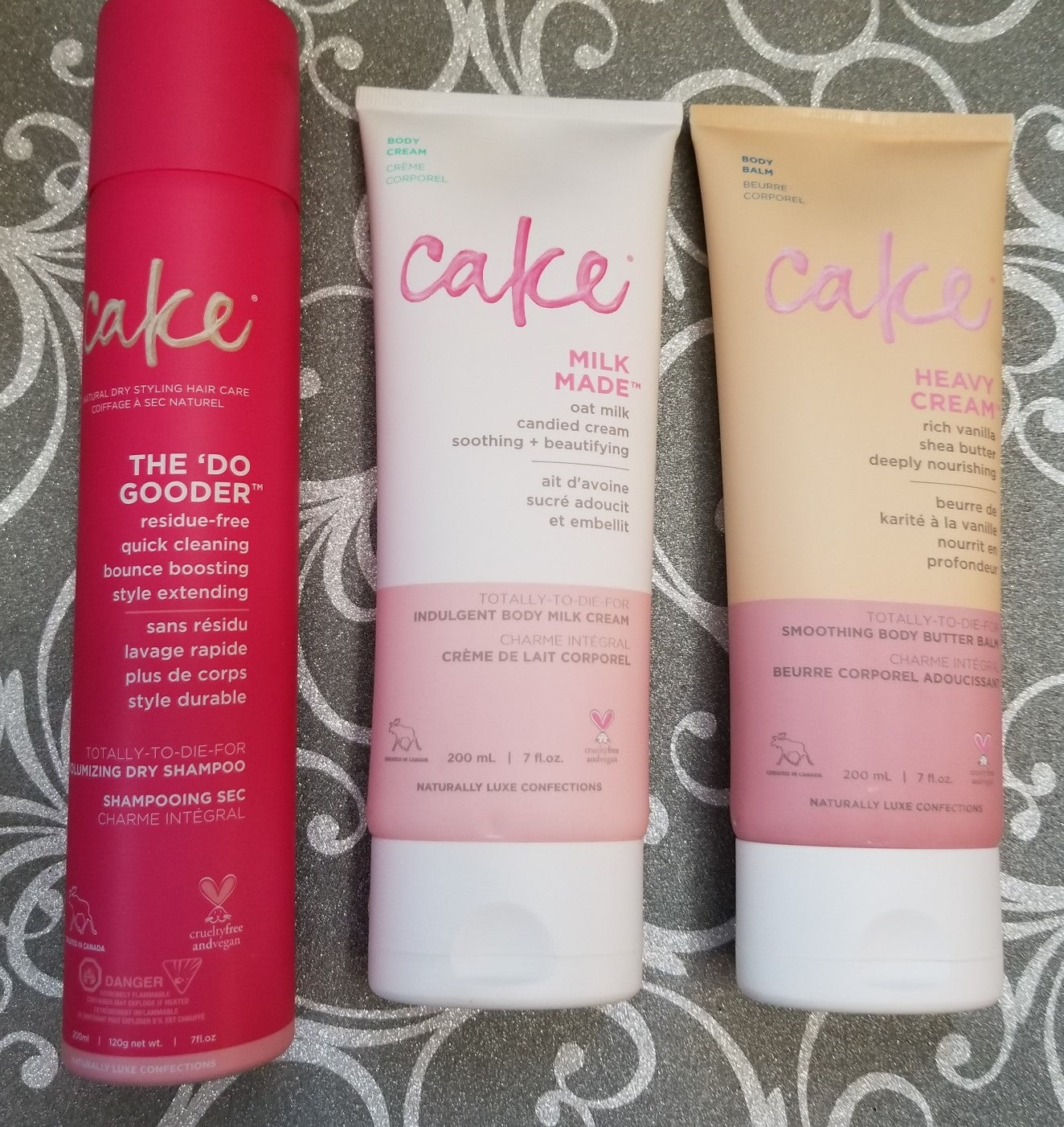 Review, Ingredients, Photos, Skincare Trend 2018, 2019, 2020: Cake, Milk Made Indulgent Body Milk Cream, Heavy Creamy Intensely Smoothing Body Balm, The 'Do Gooder Volumizing Dry Shampoo Spray