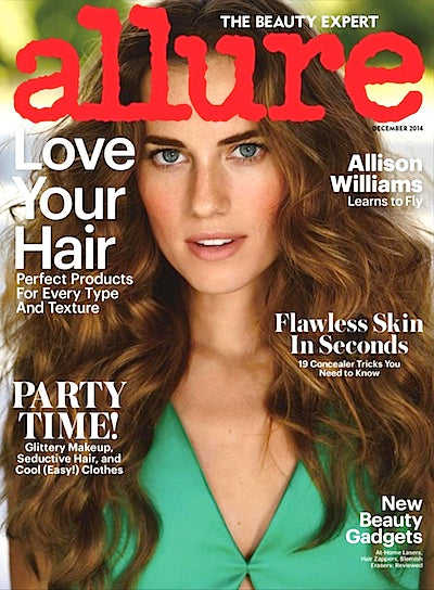 2015 Hairstyle Trends: Get The Look: Allison Williams December Allure Magazine Cover - Peter Pan Meets Tinkerbell Natural Beachy Waves