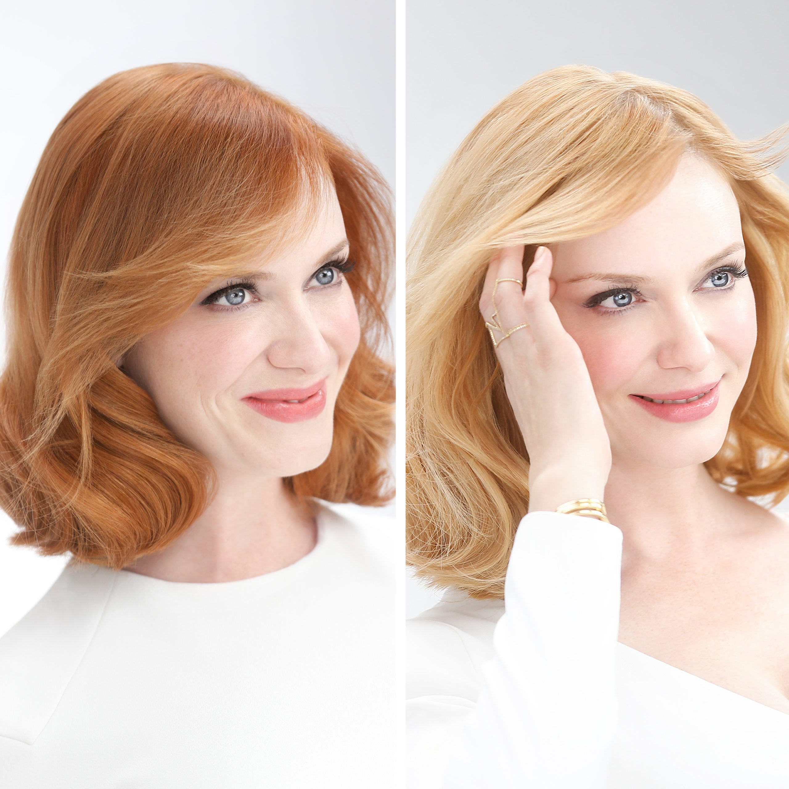 Preview, B/A, Photos, Christina, Hendricks, Goes, From, Redhead, to, Blonde, With, Clairol, Nice, 'n, Easy, Hair, Color, In 45, Shades