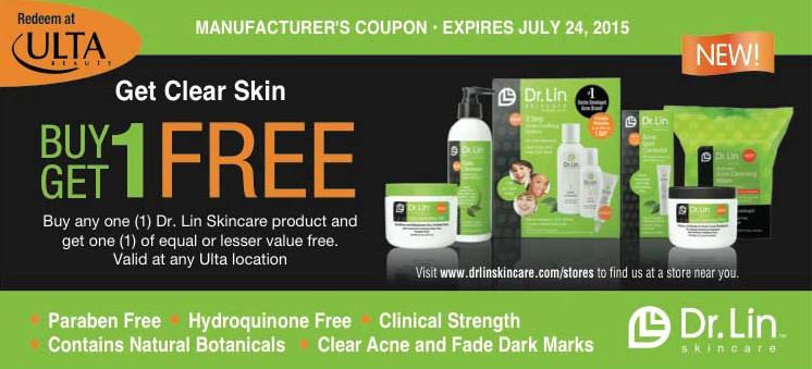 GIVEAWAY, Dr., Lin, Skincare, with, $100, ULTA, Beauty, Gift, Card, for, Acne, Awareness, Month, plus, "Buy, 1, Get, 1, FREE", Coupon, Code