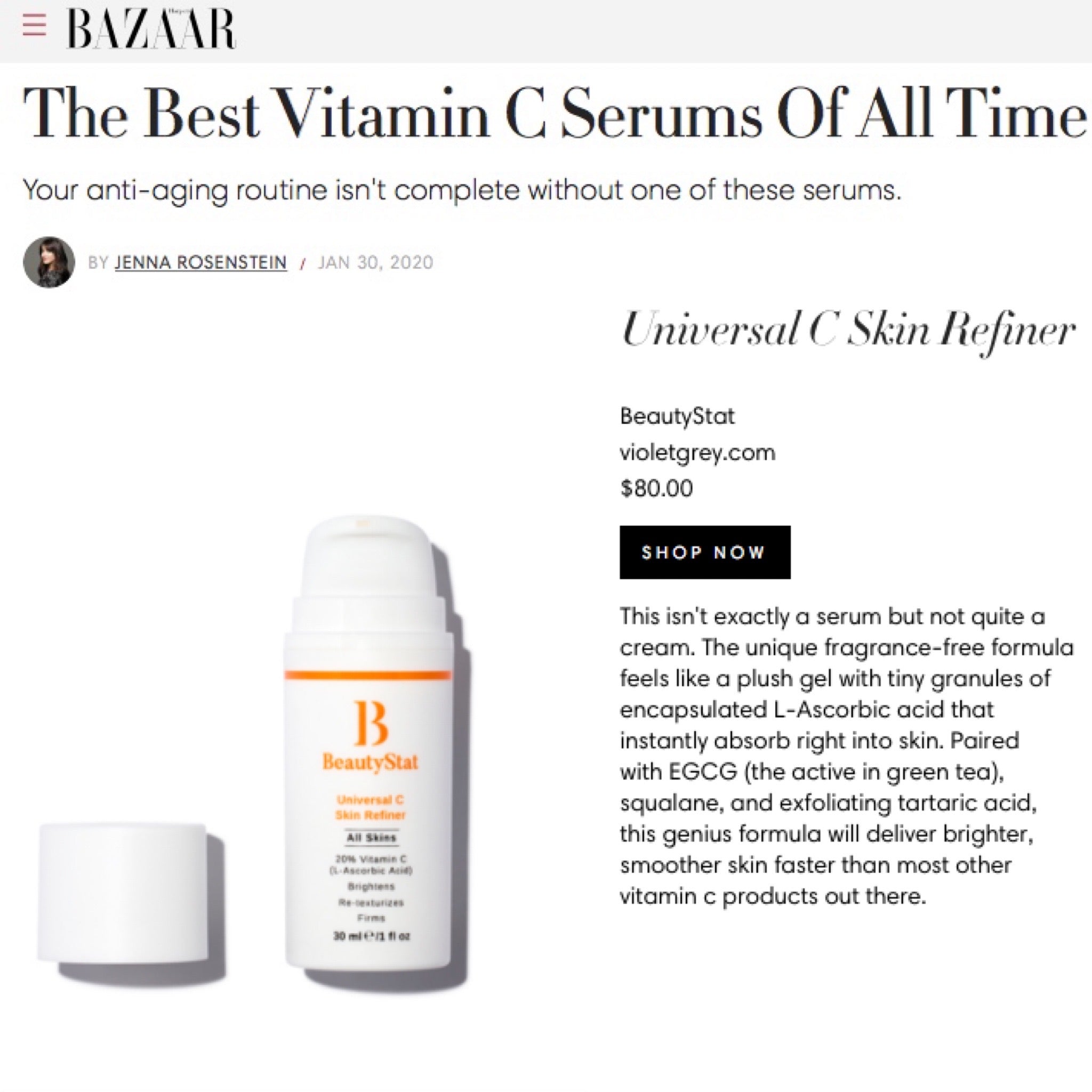 beautystat universal c skin refiner best vitamin c serum harpers bazaar