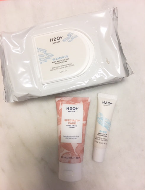 Review, Photos, Ingredients, Swatches, Skincare Trend 2017, 2018: H20+ Oasis Lip Conditioner, Elements Wipe Away The Day Face Cloths, Specialty Care Hand & Nail Cream