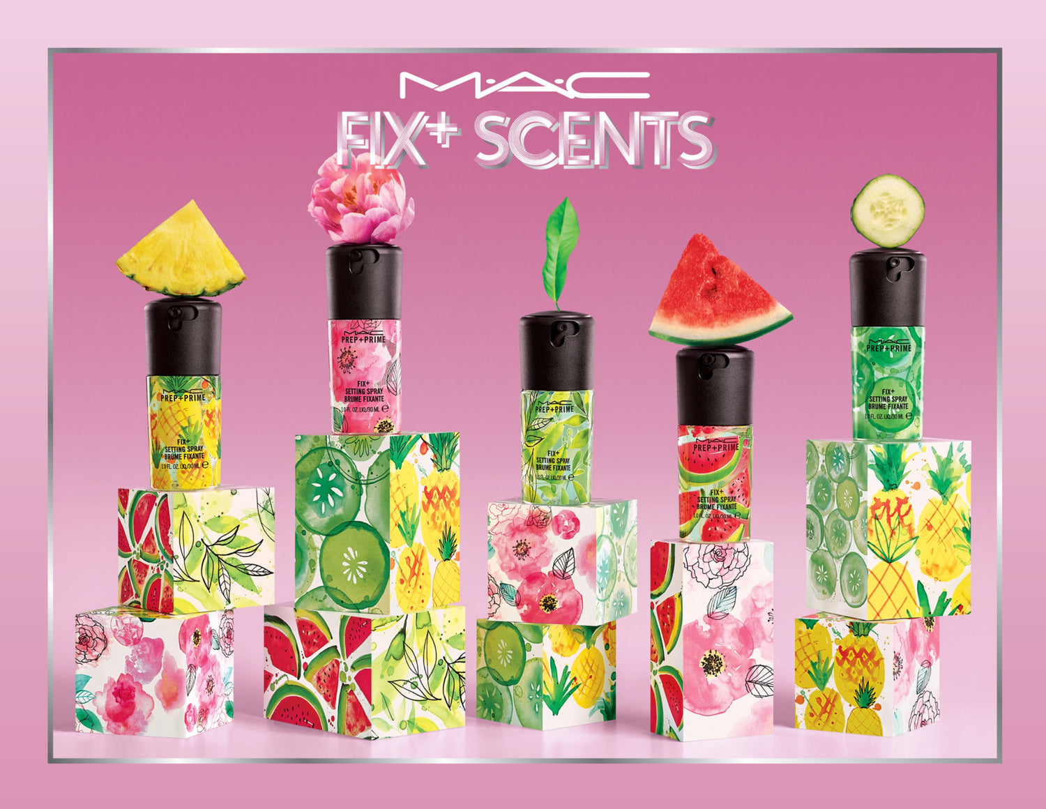 Review, Swatches, Photos, Makeup Trends 2019, 2020: Best Summery Setting Sprays, Best Facial Mists, Mac Cosmetics, Prep + Prime Fix+, Watermelon, Pineapple, White Tea, Peony, Original, Cucumber, Mac Fix Plus