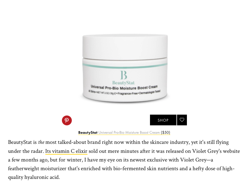 In Who What Wear: BeautyStat Universal Pro-Bio Moisture Boost Cream Voted Best New Product