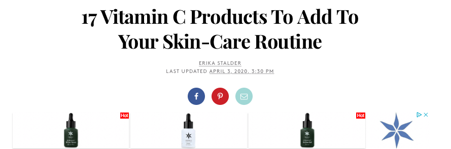 Refinery29 names our Universal C Skin Refiner as best vitamin C serum