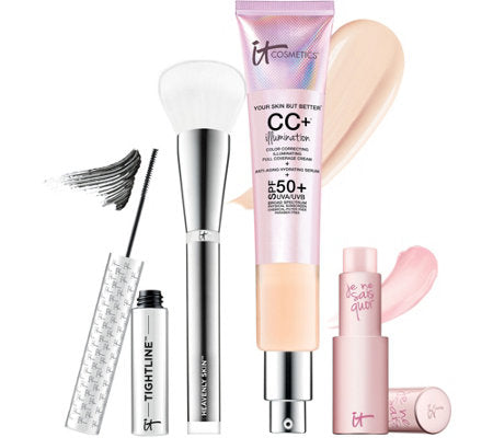 Preview: IT Cosmetics IT's Your Customer Favorites! Four Piece Collection, QVC Today's Special Value: Tightline, CC+Illumination, Je Ne Se Quoi, Heavenly Skin Perfecting Brush 2016