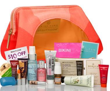 GWP, Preview, Spend, $100, At, Beauty.com, &, Get, The, Trina, Turk, Sunset, Cosmetic, Pouch, With, 17, Makeup, Skincare, Products