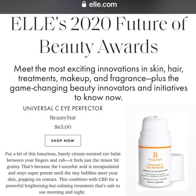 Elle Magazine Names Universal C Eye Perfector Best Eye Cream, 2020 Fut ...