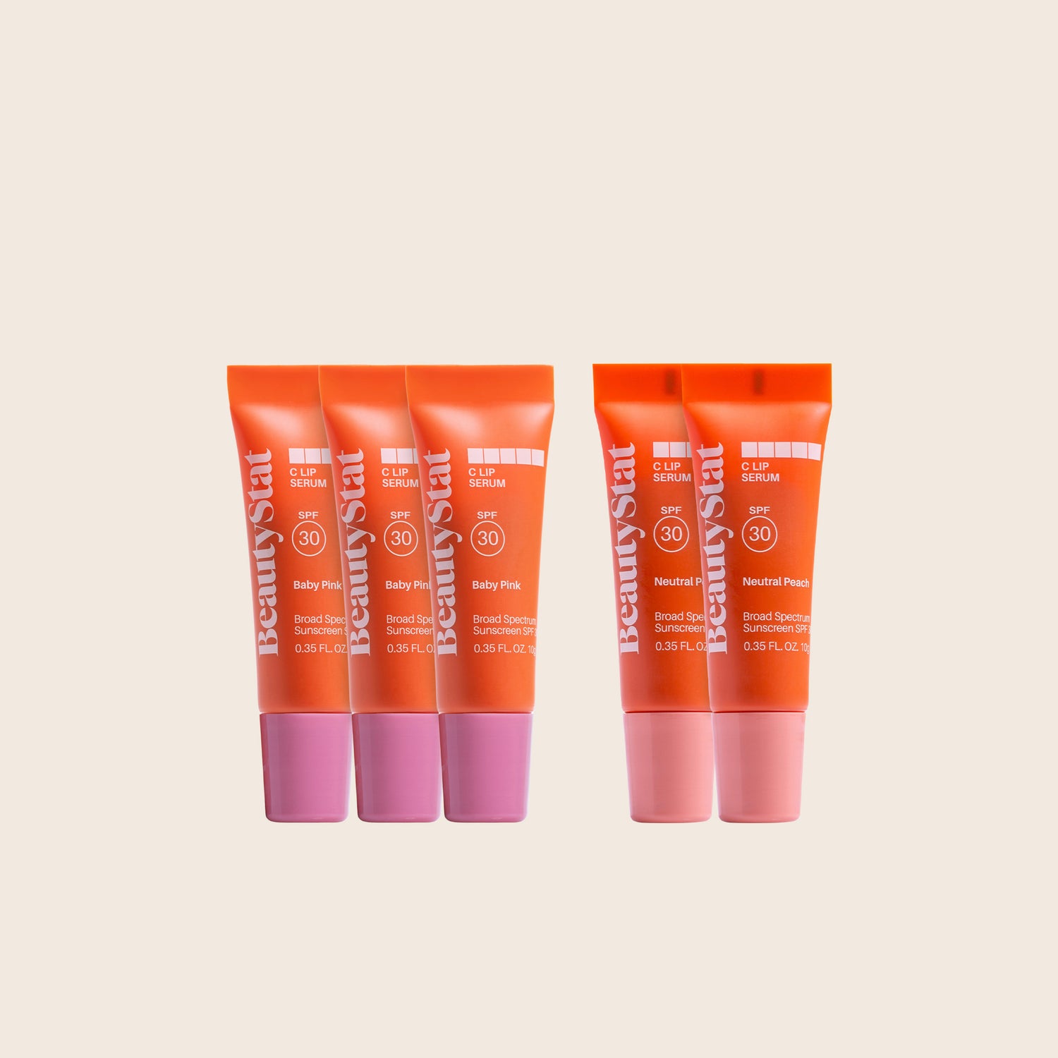 C Lip Serum Baby Pink &amp; Neutral Peach - 5 pack