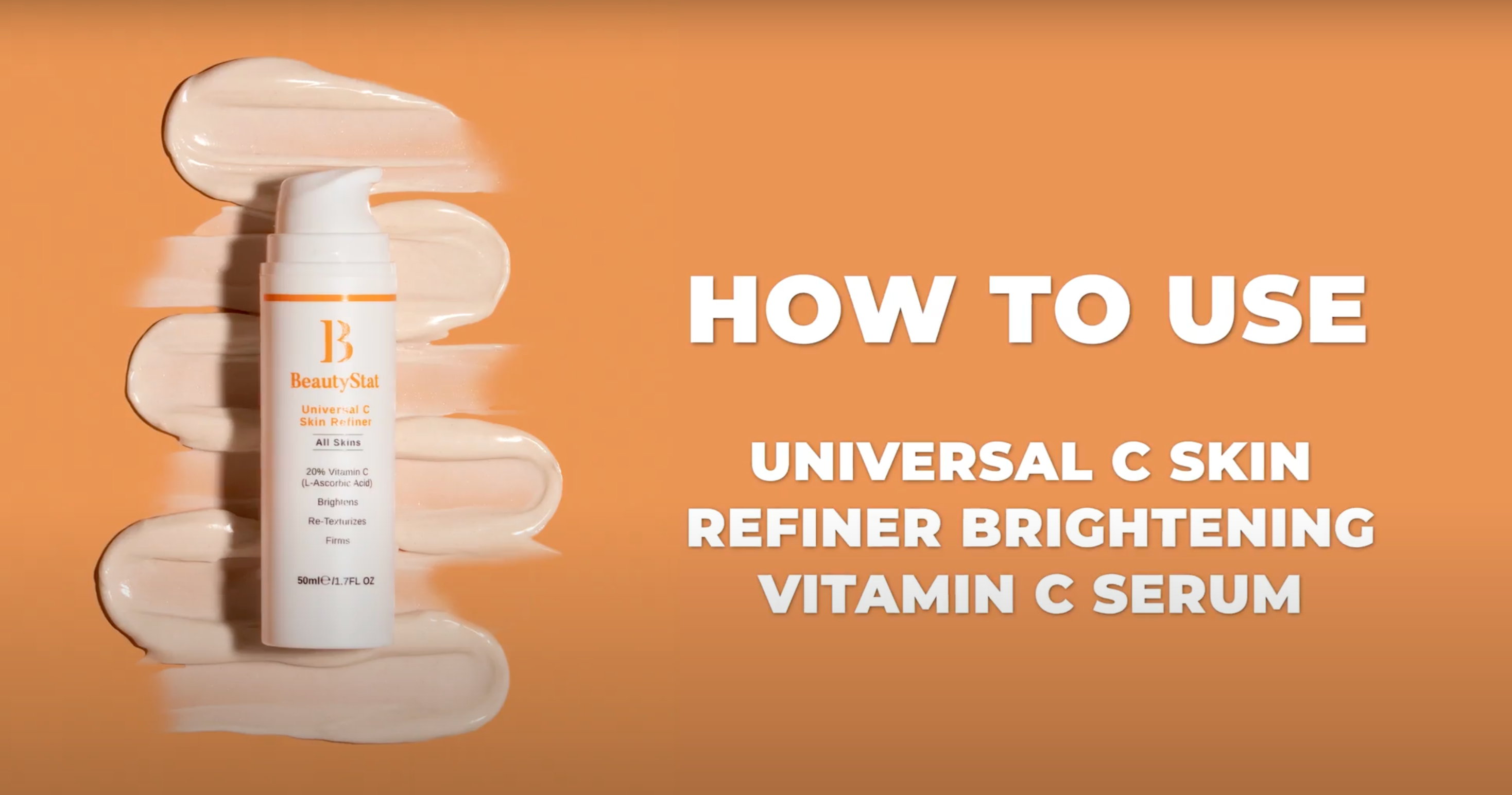 Load video: How to use Universal C Skin Refiner Brightening Vitamin C SerumVideo