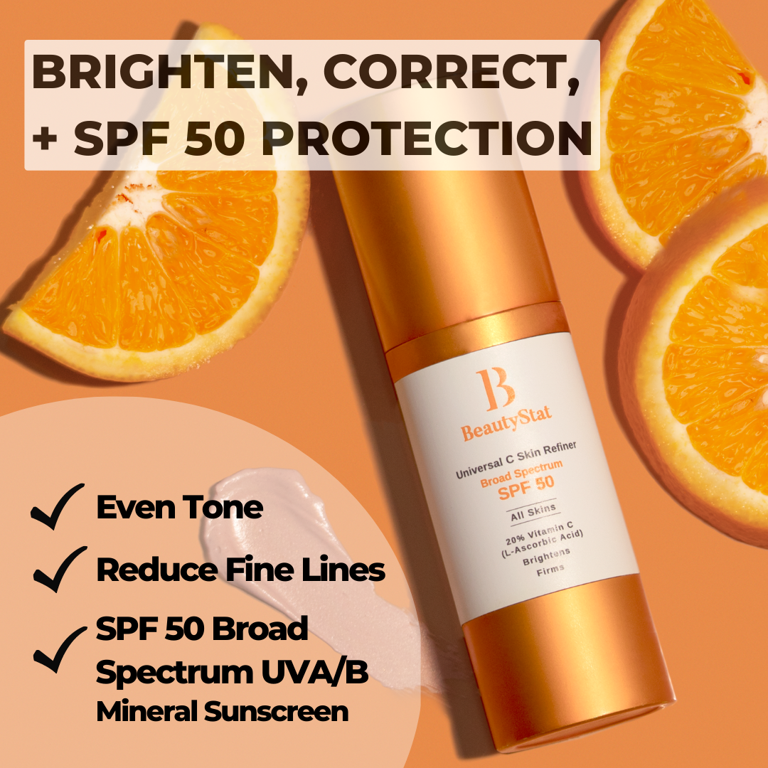 Universal C Skin Refiner Vitamin C Serum + SPF50 Mineral Sunscreen Travel Size